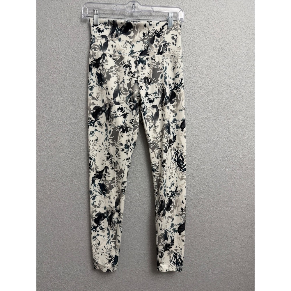Balance Collection Floral Abstract High Waist Leggings Black White BLL1126T M